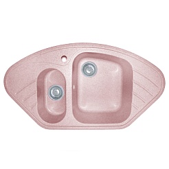 Granfest Мойка кухонная Corner GF-C960E Розовый угловая – фотография-1